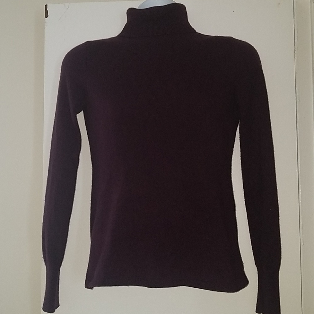 Ann Taylor 100% Cashmere Purple Turtleneck Sweater